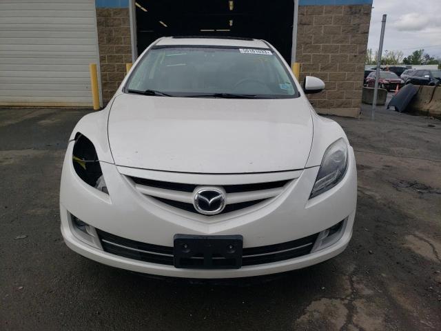 1YVHZ8CB4D5M08475 - 2013 MAZDA 6 GRAND TOURING WHITE photo 5