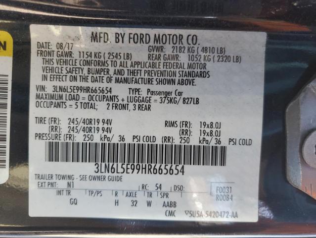 3LN6L5E99HR665654 - 2017 LINCOLN MKZ RESERVE ლურჯი ფოტო 12