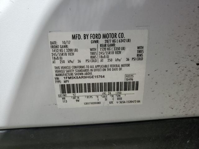 1FM5K8AR9HGE15764 - 2017 FORD EXPLORER POLICE INTERCEPTOR Ağ foto 13