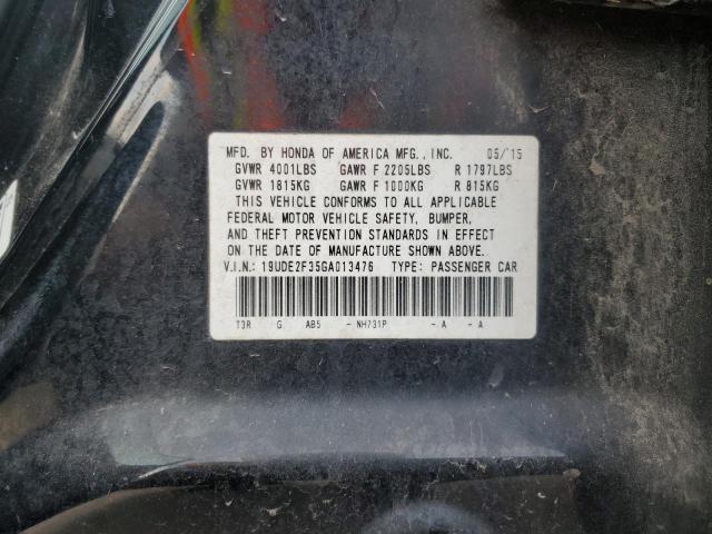 19UDE2F35GA013476 - 2016 ACURA ILX BASE WATCH PLUS BLACK photo 12