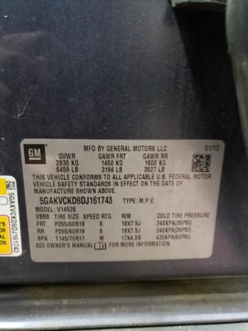 5GAKVCKD8DJ161743 - 2013 BUICK ENCLAVE BLUE photo 13