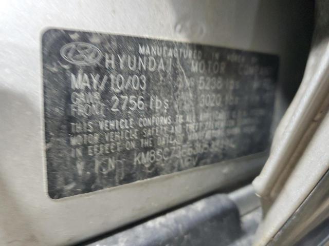 KM8SC73E63U533494 - 2003 HYUNDAI SANTA FE GLS SILVER photo 12