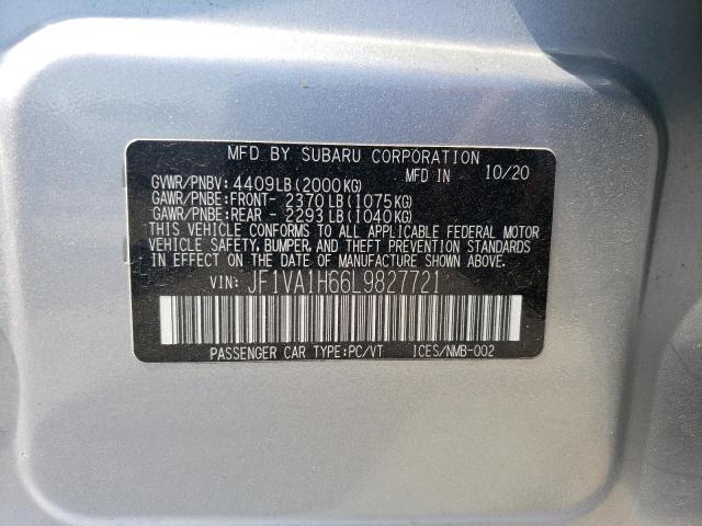 JF1VA1H66L9827721 - 2020 SUBARU WRX LIMITED SILVER photo 12