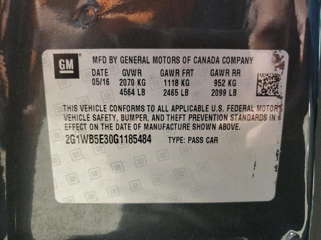 2G1WB5E30G1185484 - 2016 CHEVROLET IMPALA LIM LT GRAY photo 13