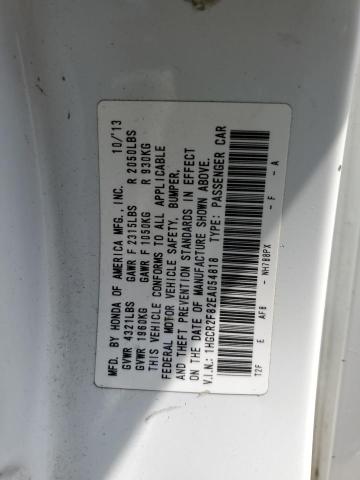 1HGCR2F82EA054818 - 2014 HONDA ACCORD EXL WHITE photo 12