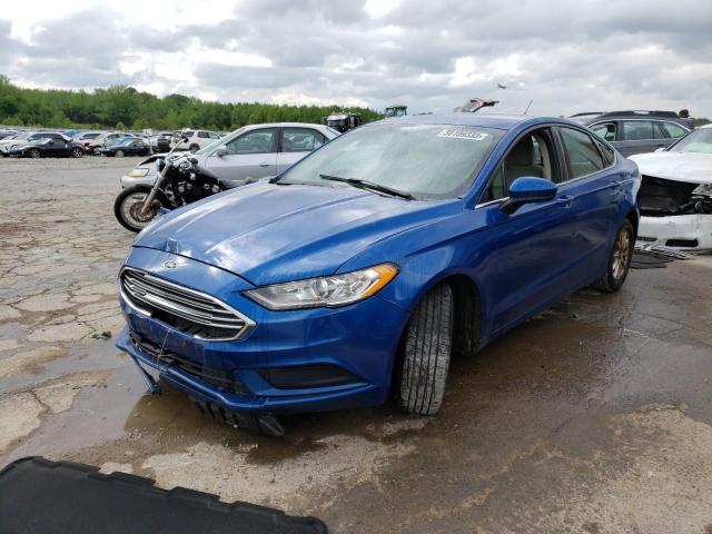 3FA6P0G71HR184584 - 2017 FORD FUSION S BLUE photo 1