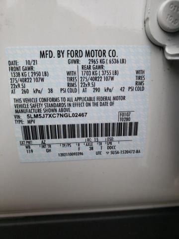 5LM5J7XC7NGL02467 - 2022 LINCOLN AVIATOR RESERVE WHITE photo 13