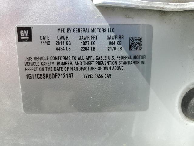 1G11C5SA0DF212147 - 2013 CHEVROLET MALIBU 1LT Күміс фото 12