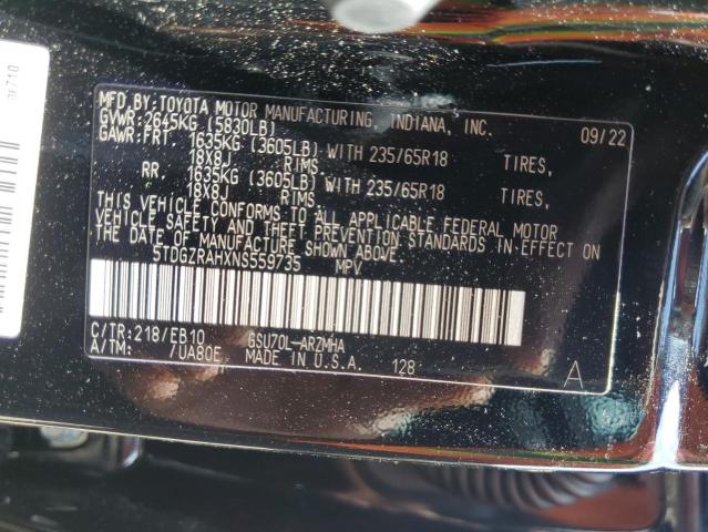 5TDGZRAHXNS559735 - 2022 TOYOTA HIGHLANDER XLE Qara foto 14