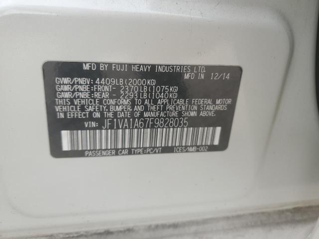 JF1VA1A67F9828035 - 2015 SUBARU WRX WHITE photo 13