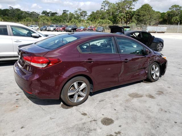 3KPFL4A76JE174071 - 2018 KIA FORTE LX BURGUNDY photo 3