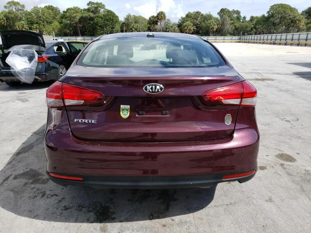 3KPFL4A76JE174071 - 2018 KIA FORTE LX BURGUNDY photo 6