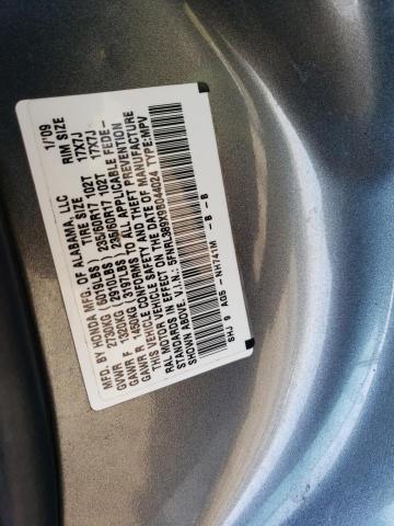 5FNRL389X9B044024 - 2009 HONDA ODYSSEY TOURING GRAY photo 13