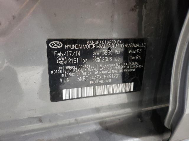 5NPDH4AEXEH491201 - 2014 HYUNDAI ELANTRA SE GRAY photo 12