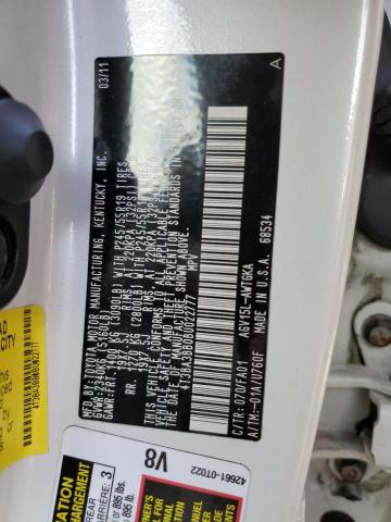 4T3BA3BB0BU022777 - 2011 TOYOTA VENZA WHITE photo 13