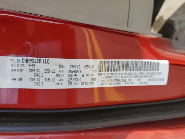 2A8HR44E99R618158 - 2009 CHRYSLER TOWN & COU LX RED photo 13