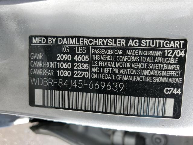 WDBRF84J45F669639 - 2005 MERCEDES-BENZ C 320 4MATIC SILVER photo 13