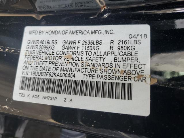 19UUB2F62KA000454 - 2019 ACURA TLX TECHNOLOGY 黑色 照片 12