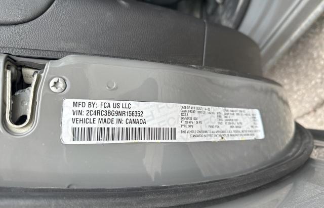 2C4RC3BG9NR156352 - 2022 CHRYSLER PACIFICA TOURING L GRAY photo 10