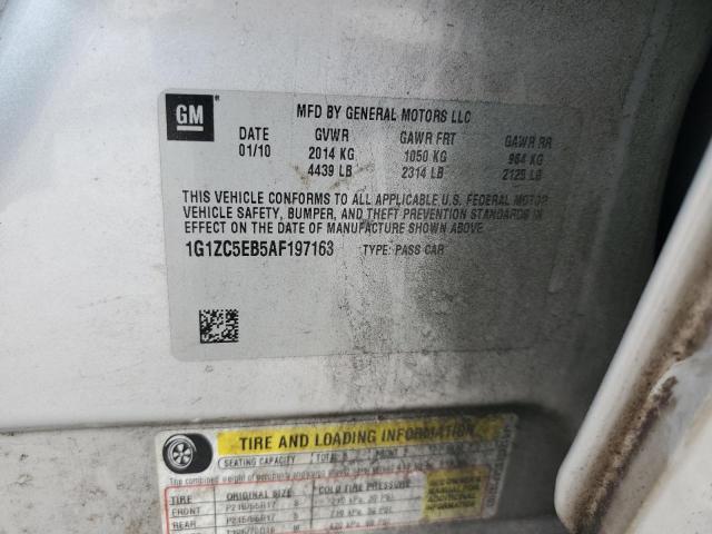 1G1ZC5EB5AF197163 - 2010 CHEVROLET MALIBU 1LT 银色 照片 12