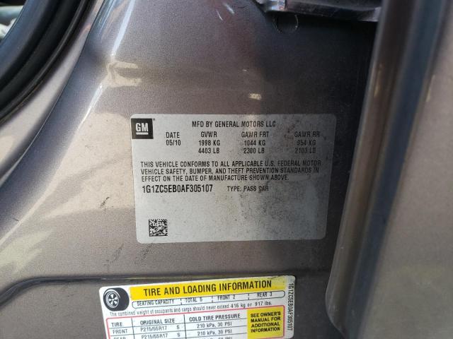 1G1ZC5EB0AF305107 - 2010 CHEVROLET MALIBU 1LT BROWN photo 12