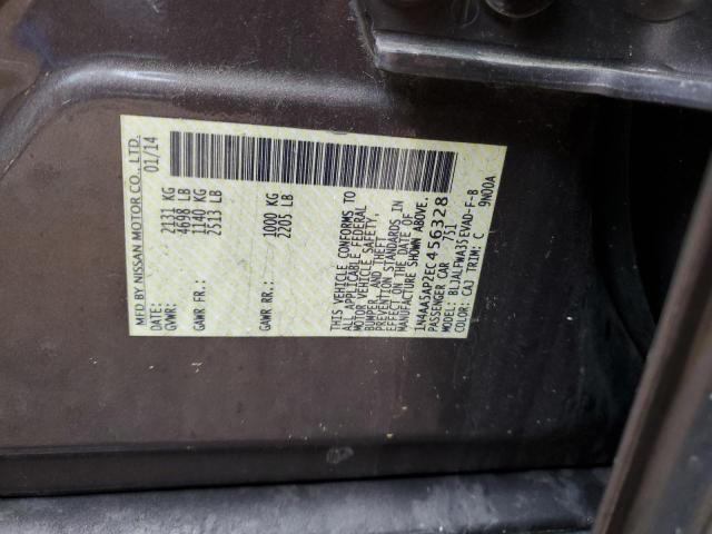 1N4AA5AP2EC456328 - 2014 NISSAN MAXIMA S BROWN photo 12