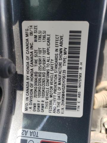 2HKRM4H52EH706139 - 2014 HONDA CR-V EX GRAY photo 13