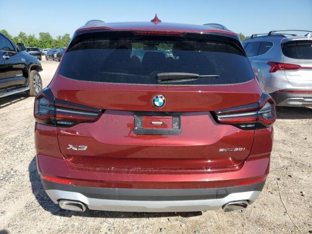 5UX43DP06N9L84034 - 2022 BMW X3 SDRIVE30I BURGUNDY photo 6