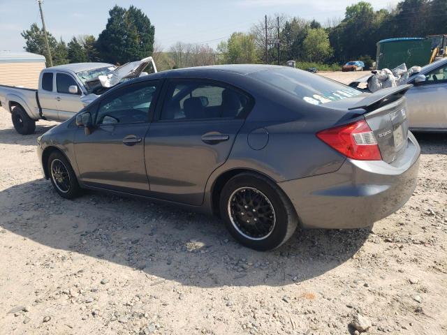 2HGFB2F57CH332392 - 2012 HONDA CIVIC LX GRAY photo 2