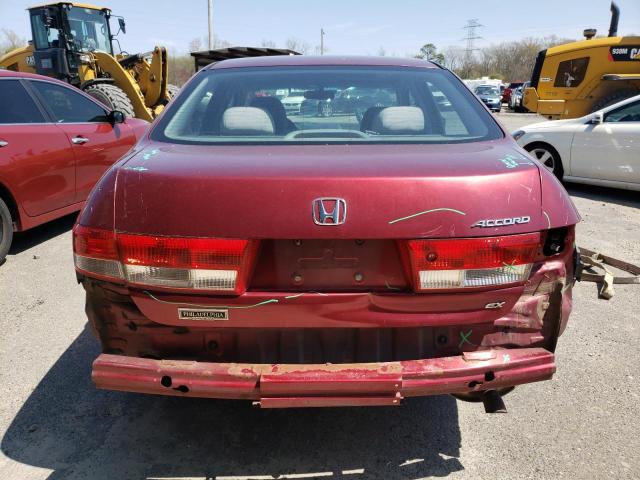 1HGCM56624A145858 - 2004 HONDA ACCORD EX RED photo 6