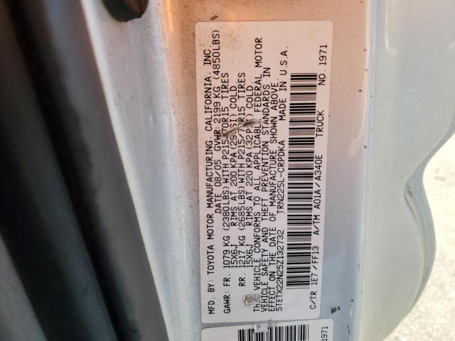 5TETX22N25Z132732 - 2005 TOYOTA TACOMA ACCESS CAB ვერცხლისფერი ფოტო 12