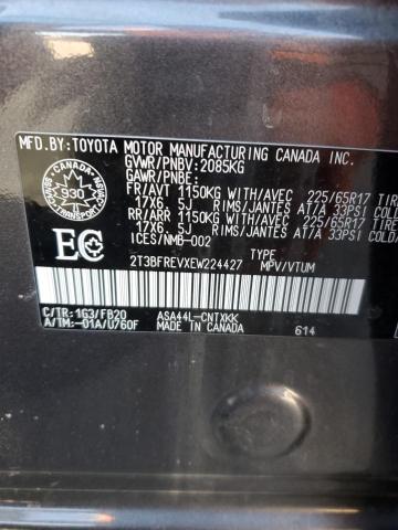 2T3BFREVXEW224427 - 2014 TOYOTA RAV4 LE GRAY photo 13