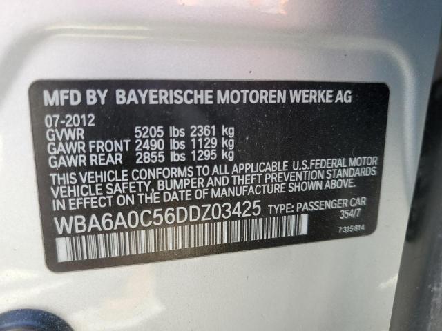 WBA6A0C56DDZ03425 - 2013 BMW 640 I SILVER photo 12