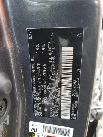5TDGZRBH9LS018056 - 2020 TOYOTA HIGHLANDER XLE GRAY photo 13