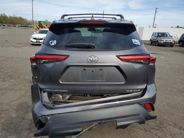 5TDGZRBH9LS018056 - 2020 TOYOTA HIGHLANDER XLE GRAY photo 6