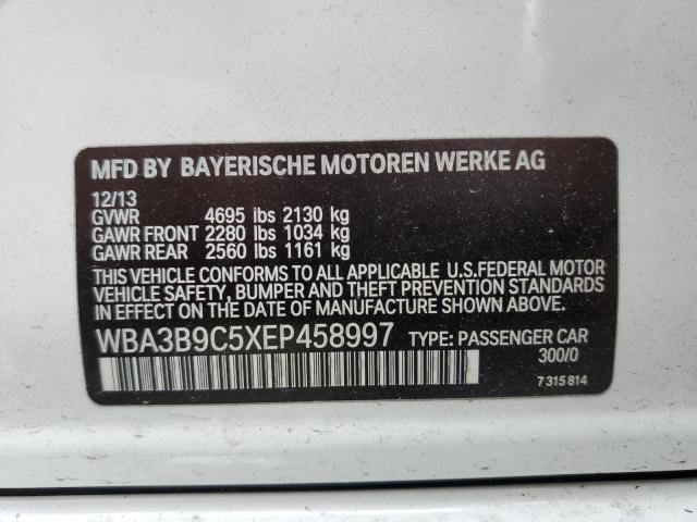 WBA3B9C5XEP458997 - 2014 BMW 335 XI WHITE photo 12