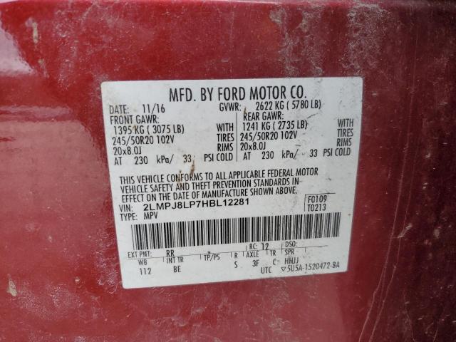 2LMPJ8LP7HBL12281 - 2017 LINCOLN MKX RESERVE Rot Foto 14