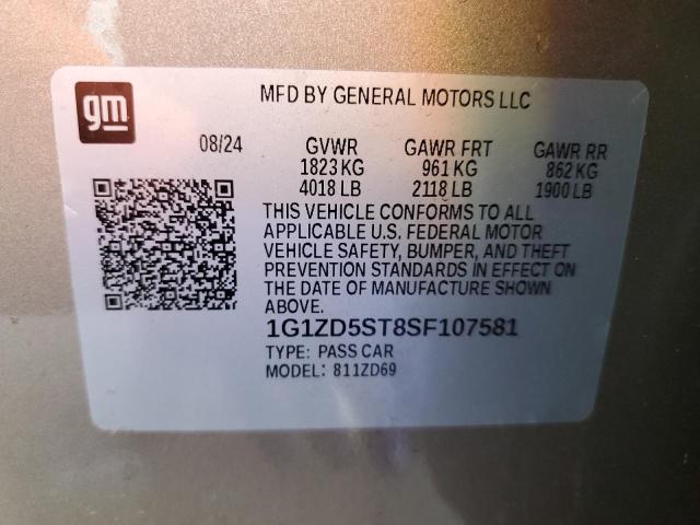 1G1ZD5ST8SF107581 - 2025 CHEVROLET MALIBU LT TAN photo 12