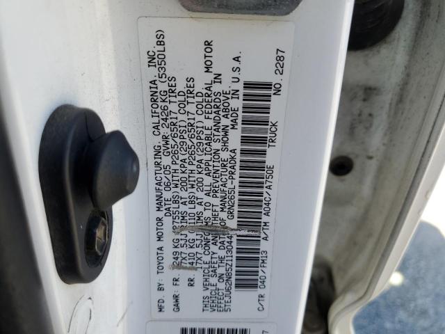 5TEJU62N85Z113044 - 2005 TOYOTA TACOMA DOUBLE CAB PRERUNNER WHITE photo 12