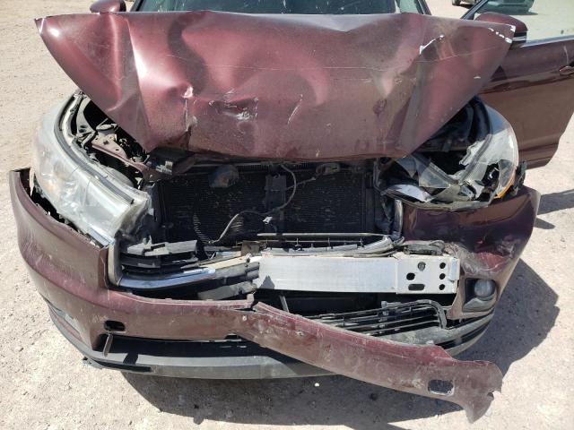 5TDKKRFH8GS156329 - 2016 TOYOTA HIGHLANDER XLE BURGUNDY photo 12