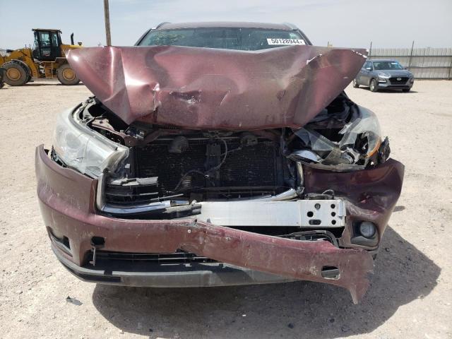 5TDKKRFH8GS156329 - 2016 TOYOTA HIGHLANDER XLE BURGUNDY photo 5