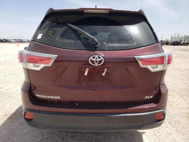 5TDKKRFH8GS156329 - 2016 TOYOTA HIGHLANDER XLE BURGUNDY photo 6