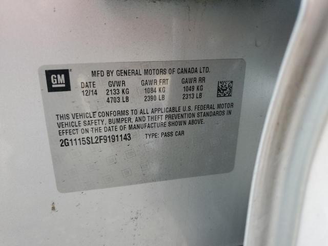 2G1115SL2F9191143 - 2015 CHEVROLET IMPALA LT 银色 照片 13