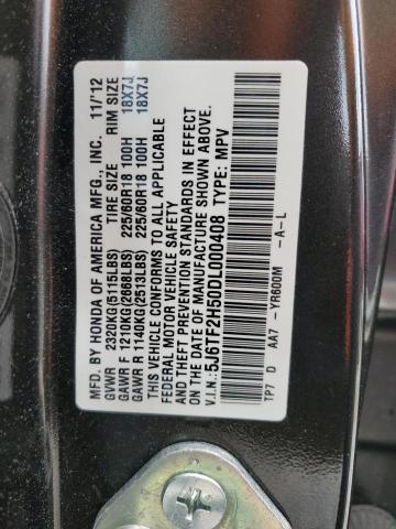 5J6TF2H50DL000408 - 2013 HONDA CROSSTOUR EXL შავი ფოტო 13