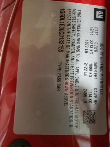 1G6DL1E30C0133155 - 2012 CADILLAC CTS PERFORMANCE COLLECTION Красный фото 12