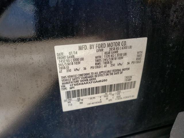 1FM5K8ARXFGA46250 - 2015 FORD EXPLORER POLICE INTERCEPTOR Schwarz Foto 14