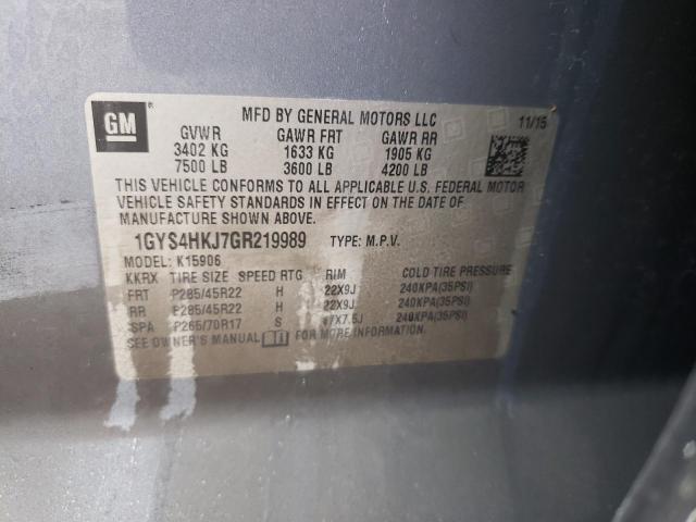 1GYS4HKJ7GR219989 - 2016 CADILLAC ESCALADE ESV LUXURY TEAL photo 12