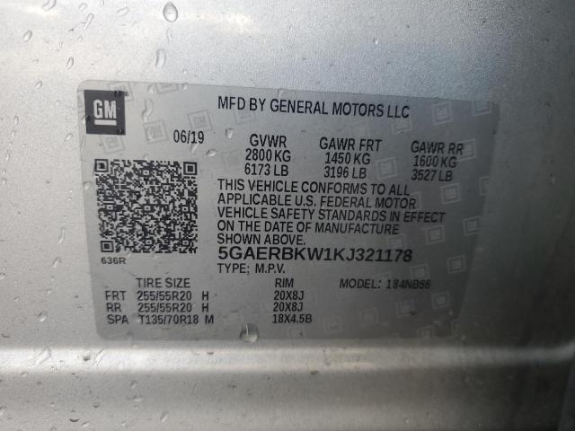 5GAERBKW1KJ321178 - 2019 BUICK ENCLAVE ESSENCE SILVER photo 14