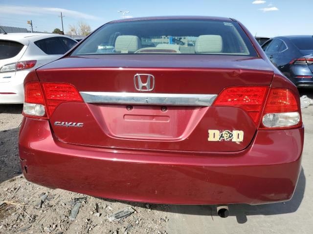 1HGFA16859L010269 - 2009 HONDA CIVIC EX RED photo 6