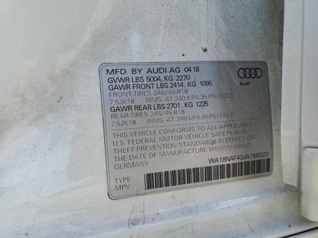 WA18NAF43JA168323 - 2018 AUDI A4 ALLROAD PREMIUM PLUS WHITE photo 12